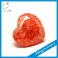 heart orange synthetic ice zirconium gemstone jewelry